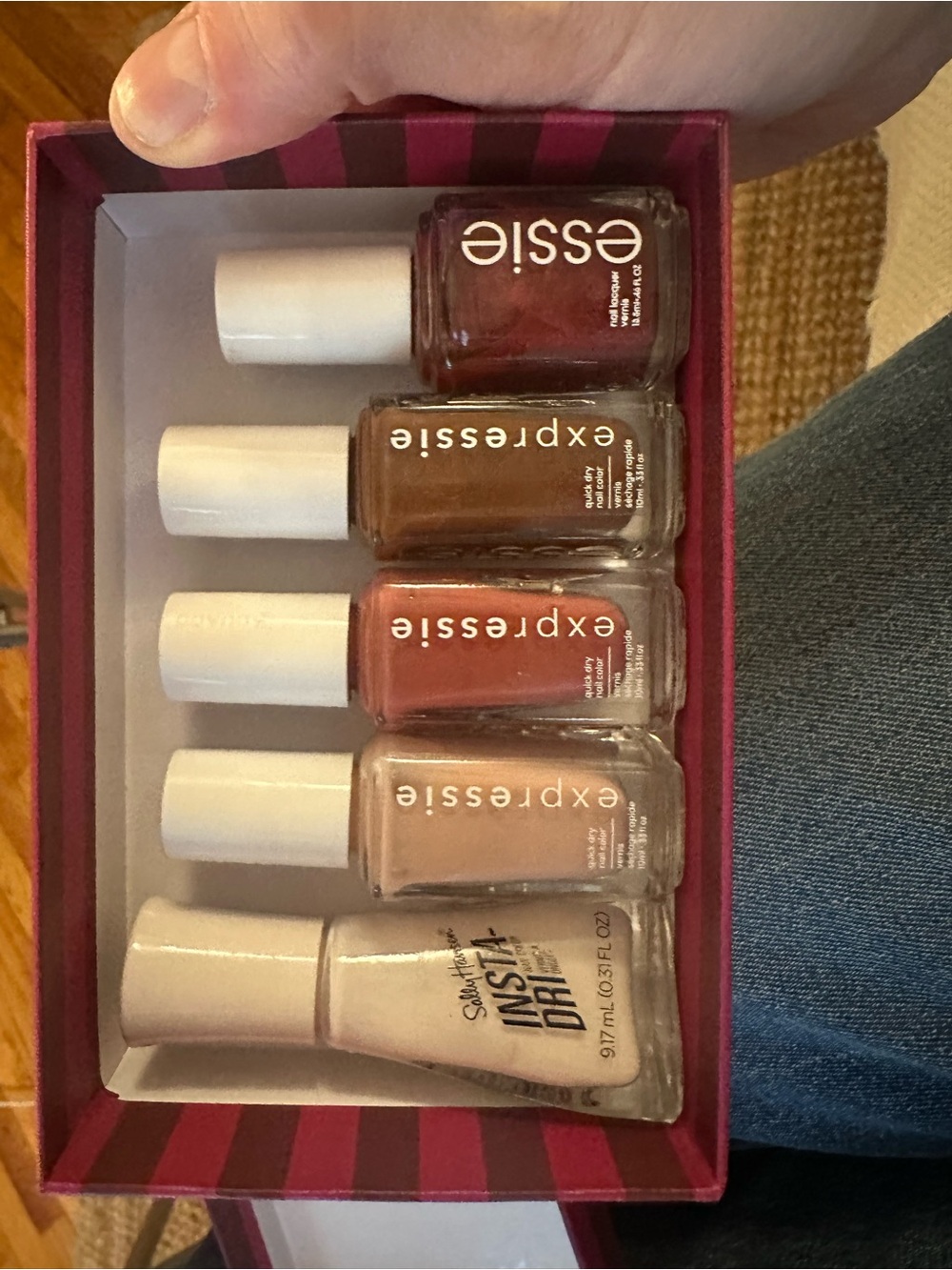 Essie & Sally Hansen Neutral Nail Polish Set - Pink, Mauve, Brown, Cream